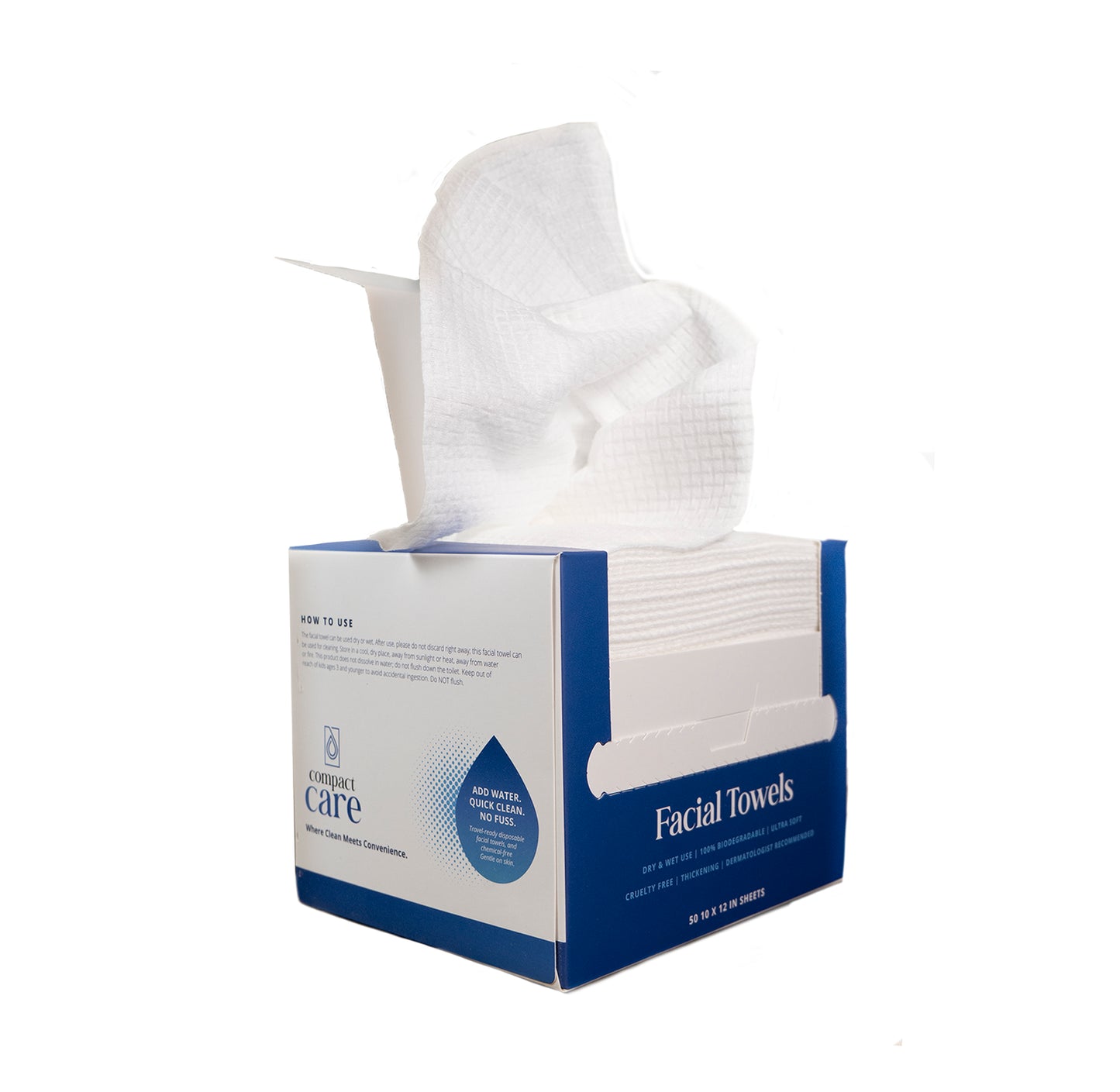 Compact Care XL Facial Towels (50 pcs)