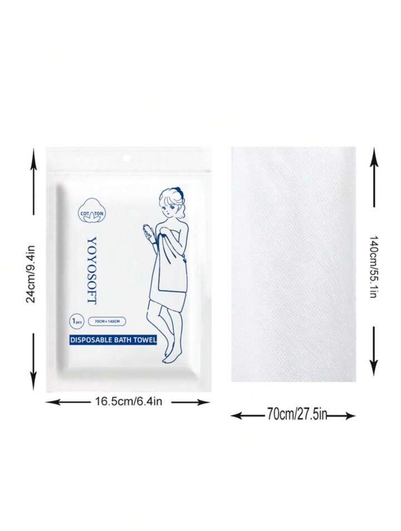 YOYOSOFT Disposable Bath Towel (70cm x 140cm) 1pc